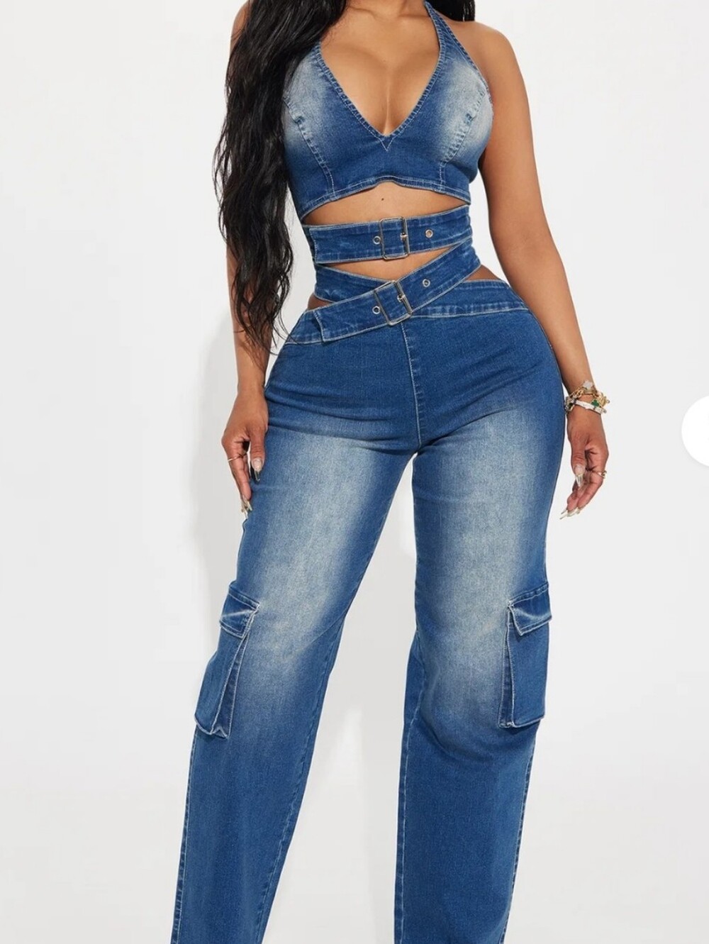 Fashion Nova Denim Jumpsuit
